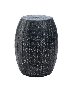 BLACK MOROCCAN LACE STOOL